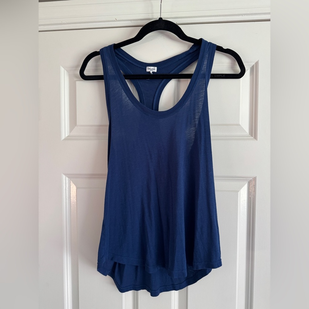 Splendid Blue Relaxed Backless Tank Top